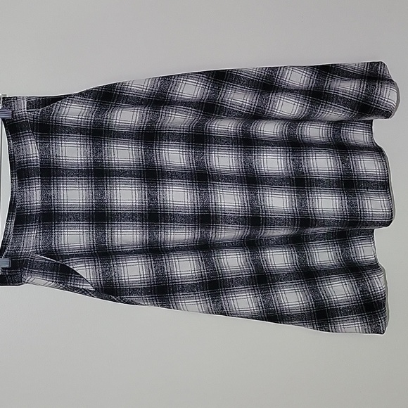 Black White Flannel Like Modest Midi Skirt Pockets Size Medium - Picture 1 of 9